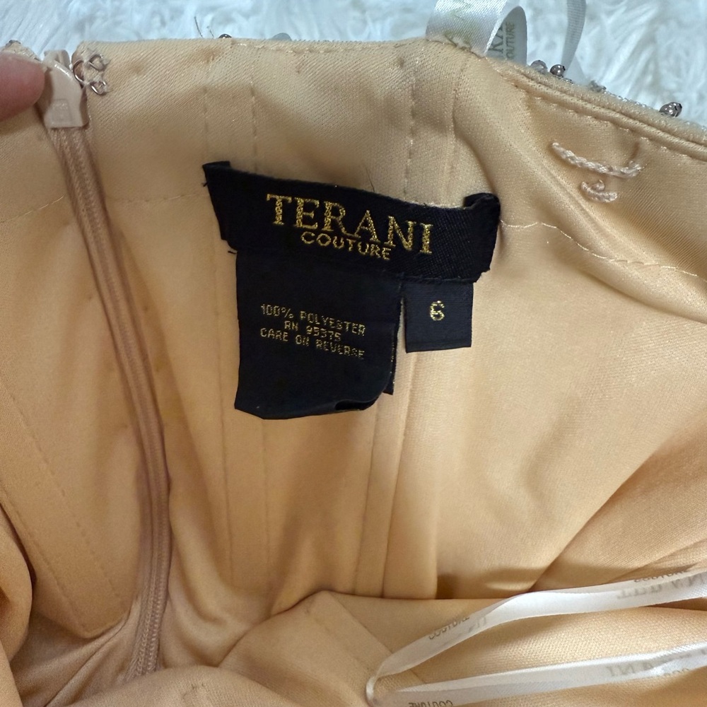Terani Couture Strapless cocktail short Dress in Black and Cream size 6 C3687 - Picture 9 of 9
